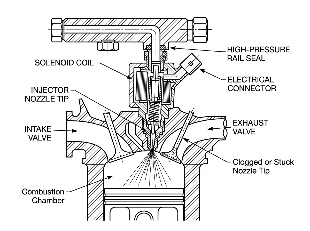 Direct Fuel Injector Nozzle Schematic